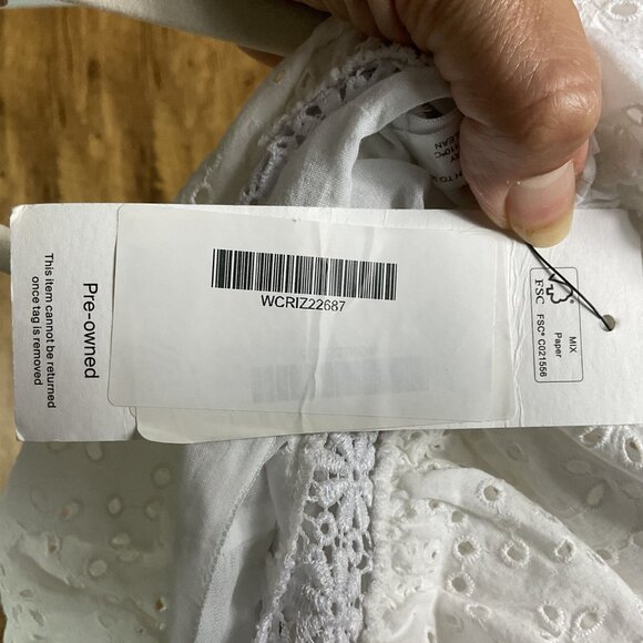 Charo Ruiz Nawa Crochet Lace Trim Square Neck Cotton Mini Dress, White, XS - Picture 12 of 15